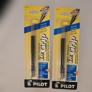 4 VTG Ballpoint Pen Refill Fine Point Blue Ink Pilot Dr Grip Retractable 2pk USA